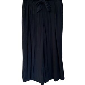Hollister Dark Blue Wide Leg Pants with Tie Waist
